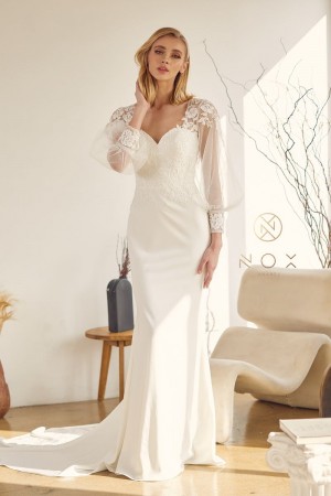 Nox Anabel JE919 Gorgeous Illusion Wedding Gown
