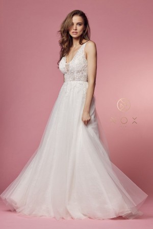 Nox Anabel JE920 Lace Illusion A-Line Wedding Gown