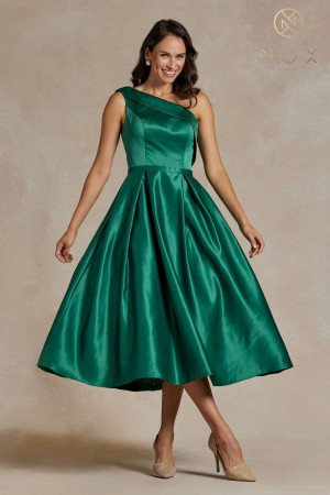 Nox Anabel JE931 One Shoulder Tea Length A-Line Dress