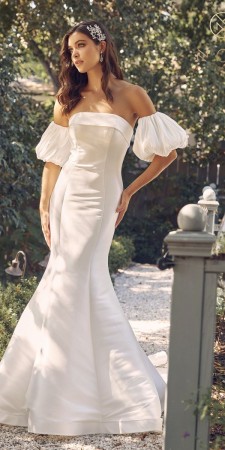Nox Anabel JE966 Puff Sleeve Mermaid Wedding Gown