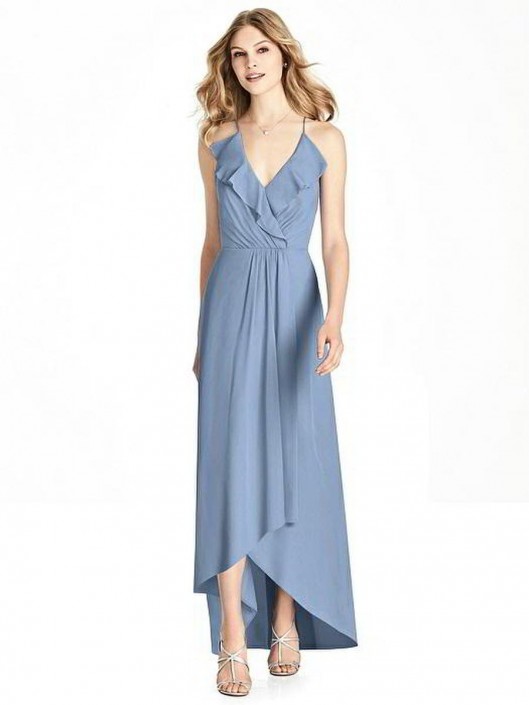Jenny Packham Jp1006 Ruffle High Low Bridesmaid Dress French Novelty Jenny Packham Jp1006 Ruffle High Low Bridesmaid Dress