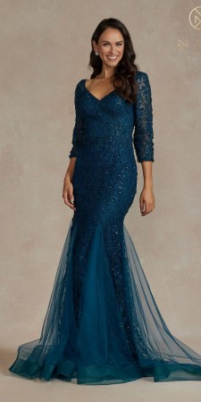 Nox Anabel JQ505 Embroidered Mermaid Gown