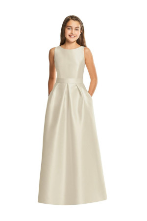 Dessy JR544 Satin Junior Bridesmaid Gown with Pockets