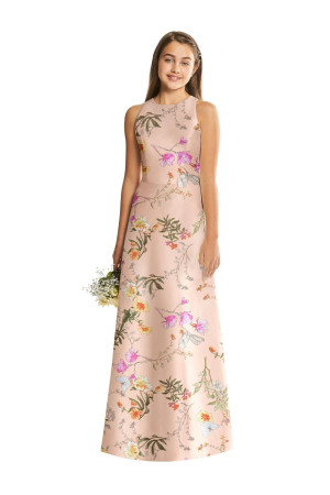 Dessy JR545FP Floral Cutout Back Junior Bridesmaid Dress