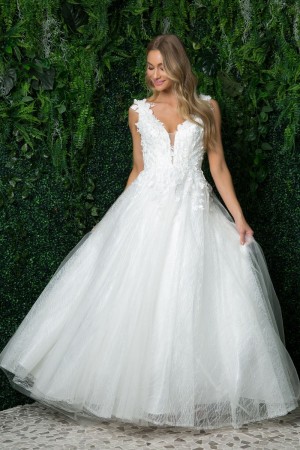 Nox Anabel JR930 Lace 3D A-Line Wedding Gown