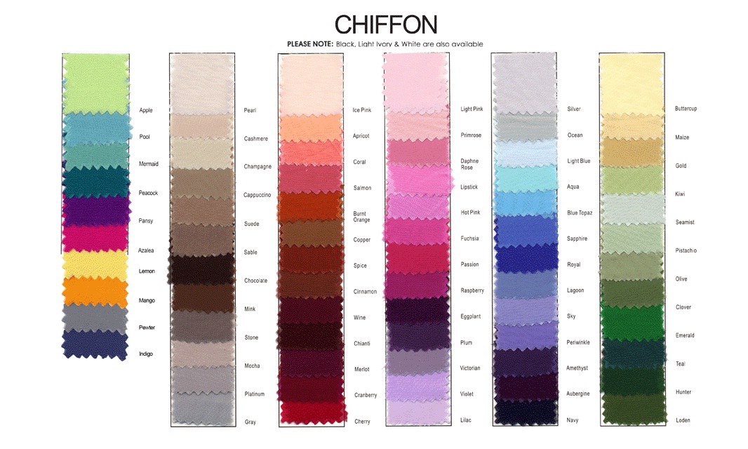 Wedding Color Chart