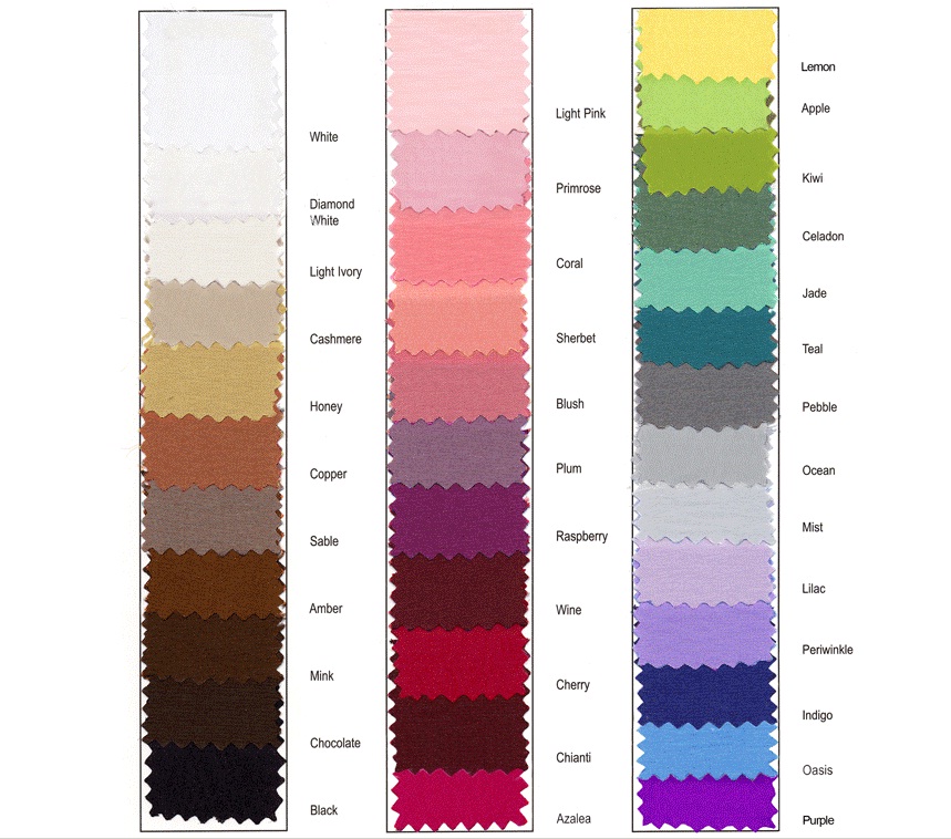 Taffeta Color Chart