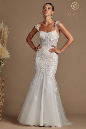 Nox Anabel JS924 Sheer Corset Mermaid Bridal Gown