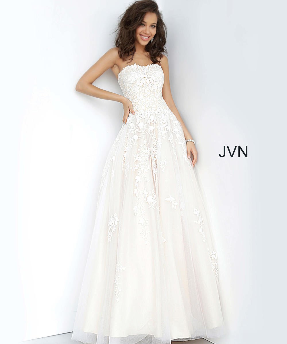 French Novelty: JVN by Jovani JVN1831 Embroidered Ball Gown