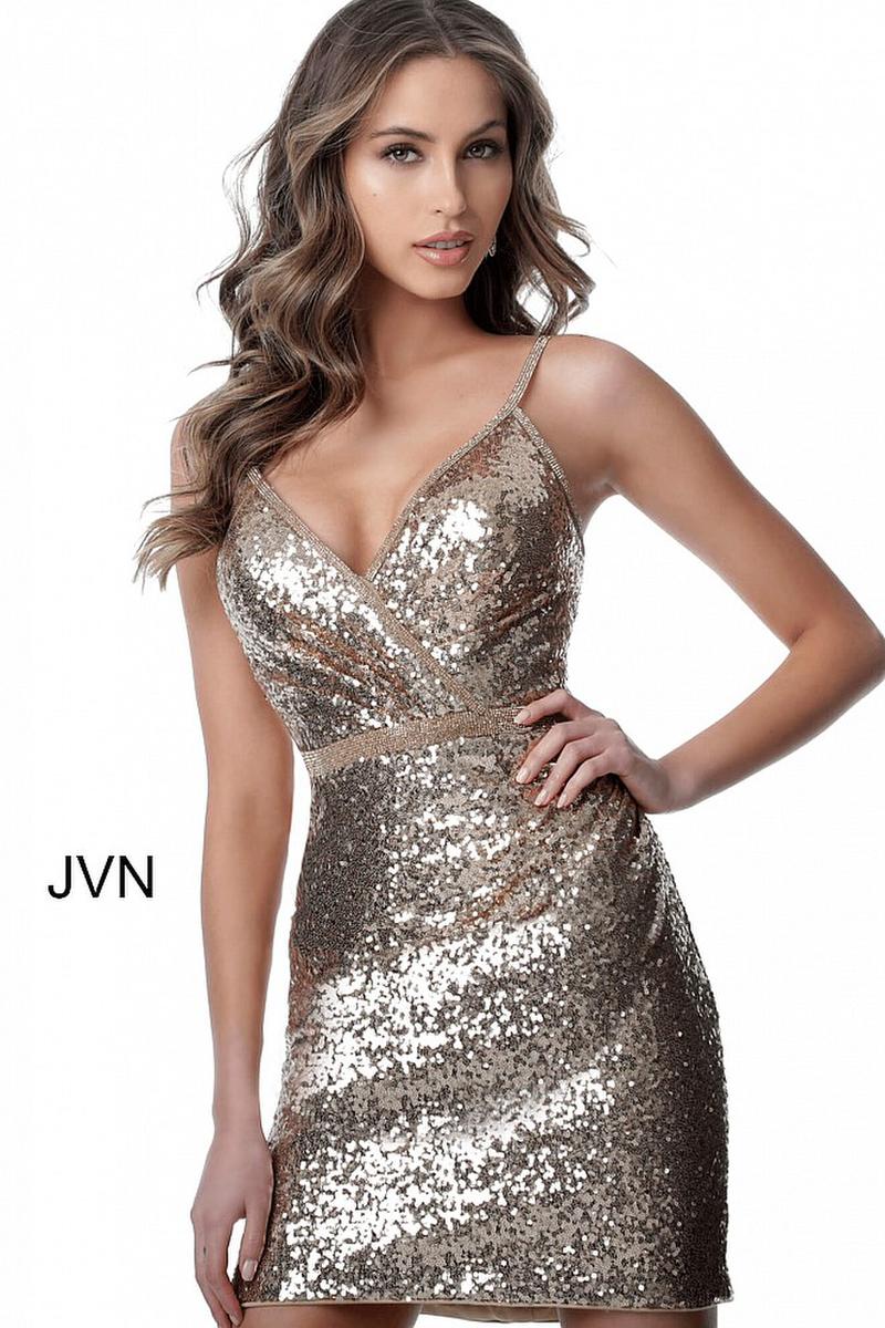 French Novelty JVN by Jovani JVN2091 Perfect Sequin Cocktail Dress