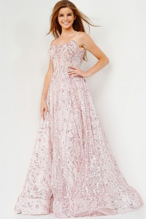 JVN by Jovani JVN22356 Sparkling A-Line Prom Dress