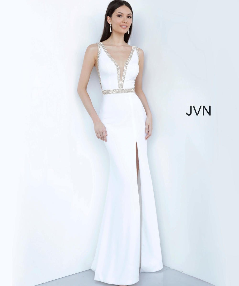 French Novelty JVN by Jovani JVN2271 Beaded Trim Gown