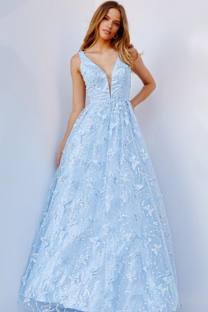 JVN by Jovani JVN24182 Shimmering Butterfly Gown