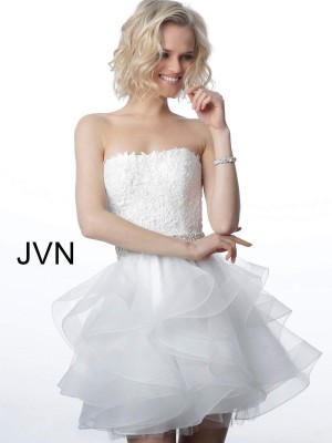JVN by Jovani JVN3099 Short Ruffle Dress