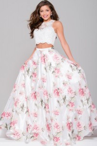 JVN41771 Floral 2 Piece Prom Dress
