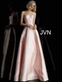 JVN Prom JVN63019 Gown with Open Lace Up Back