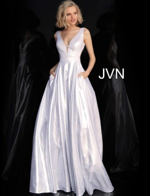 JVN Prom JVN66900 Shimmering Gown with Pockets