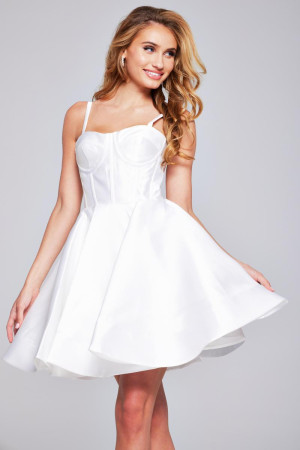 Jovani 09464 Short Party Dress Featuring A Sweetheart Seamed Corset