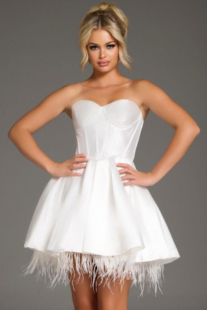 Jovani 36979 Short Guest Of Wedding Dress Featuring A Strapless Corset