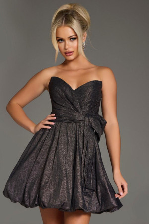 Jovani 37017 Short Evening Cocktail Dress Featuring A Strapless Bodice