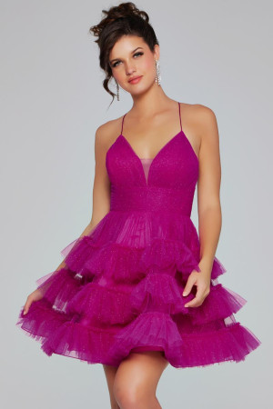 Jovani 39655 Short Reception Party Dress Featuring An Open Back