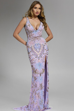 Jovani 45533 Long Date Night Dress with Intricate Beadwork