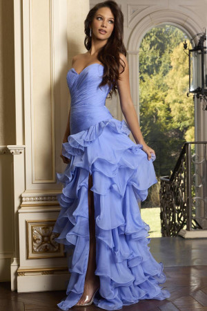 Jovani 46406 Long Banquet Dress Strapless Ruffles