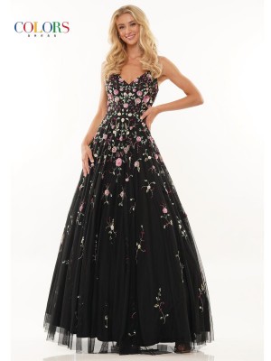 Glow by Colors K141 Finely Detailed Floral Gown