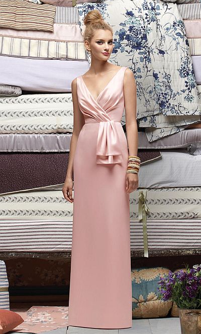 peach satin bridesmaid dresses