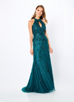 La Valetta LV22107 High Neck Keyhole Beaded Gown
