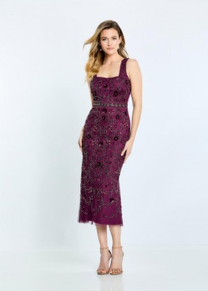 La Valetta LV3601 Beaded Empire Midi Dress