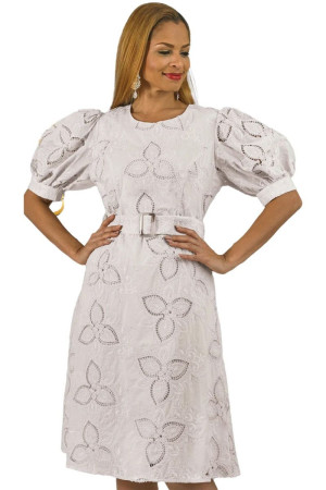 Lily And Taylor 4992 Crisp Church Dress Made In Eyelet Fabric