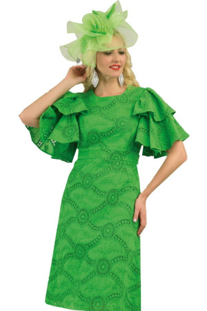 Lily And Taylor 4994 Eyelet Dress With Double Butterfly Sleeves