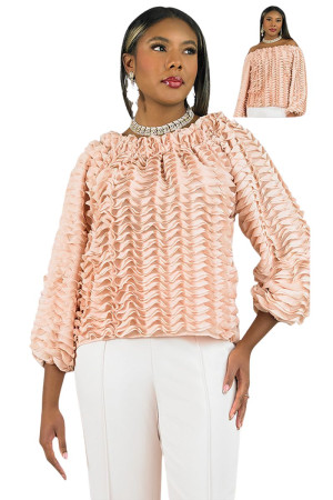 Lily And Taylor 5035 Long Sleeve Ruffled Chiffon Blouse