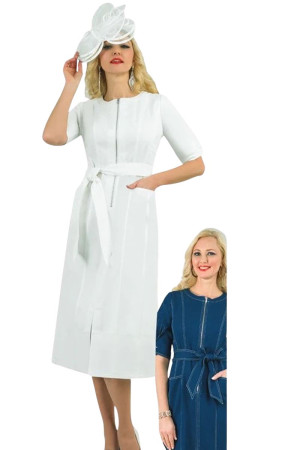Lily And Taylor 5062 Womens Short Sleeve Stretch Denim Office Dress