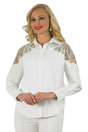 Lily And Taylor S106 Elegant 2 Piece Cotton Blend Button Front Blouse