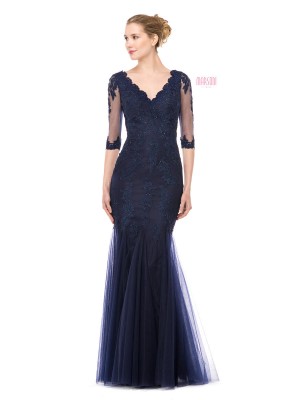 Size 16 Navy Marsoni by Colors M162 Sheer Elbow Sleeve Mothers Dress