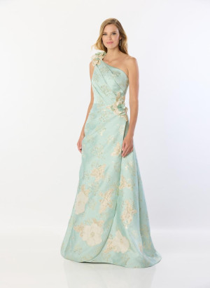 Montage M2229 One Shoulder A-Line Brocade Gown