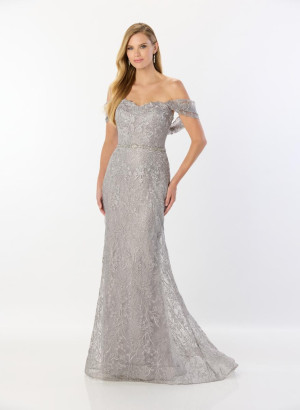 Montage M2238 Removable Draped Sleeve Lace Gown