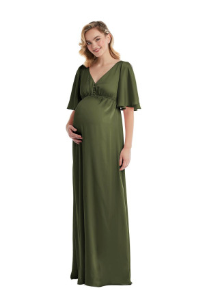 Dessy M448 Flutter Sleeve Empire Maternity Bridesmaid Dress