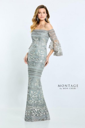 Montage M514 Elegant Embroidered Lace Gown