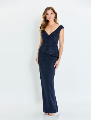 Montage M536 Crepe MOB Gown with Stone Accents