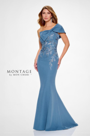 Montage M845 One Shoulder Bow Mermaid Mothers Gown