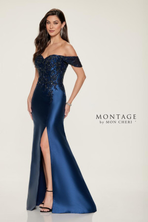 Montage M855 Modern Mikado Mothers Gown with Pockets