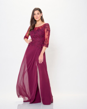 Montage M918 Sheer Overlay Gown with Pants