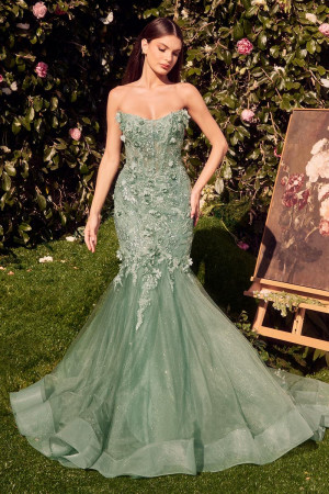 Andrea and Leo MA101 Floral 3D Mermaid Dress