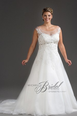 Michelle Bridal MB1719 Lorena Plus Size Wedding Gown