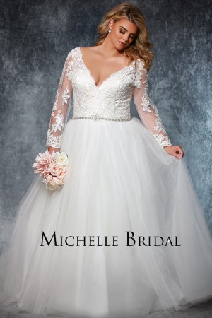 Michelle Bridal MB1915 Dakota Plus Size Wedding Gown