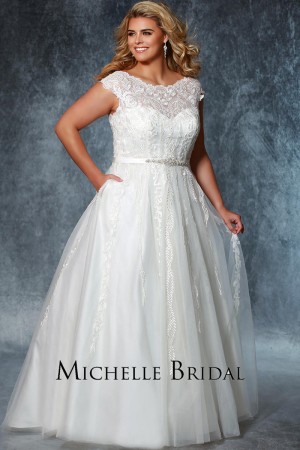 Michelle Bridal MB1921 Ivy Plus Size Wedding Gown
