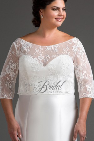 Michelle Bridal MB2202 Plus Size Lace Wedding Dress Topper
